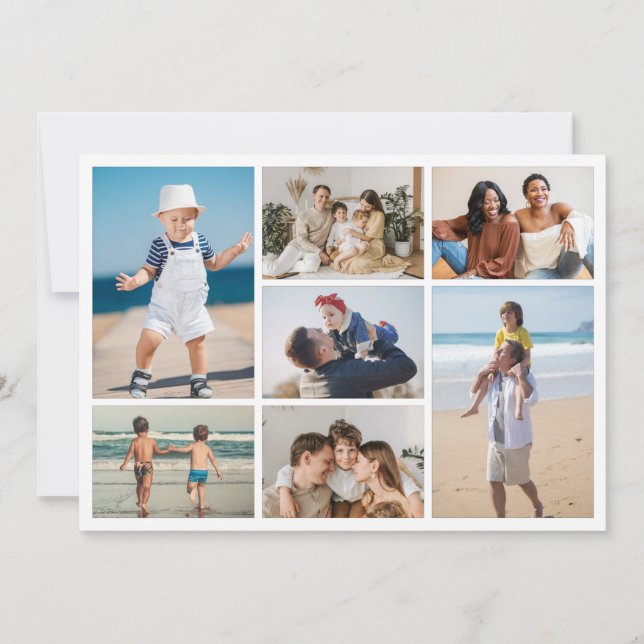Create Your Own 7 Photo Collage Greeting Card (Front)