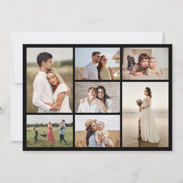 Create Your Own 7 Photo Collage Greeting Card (Front)