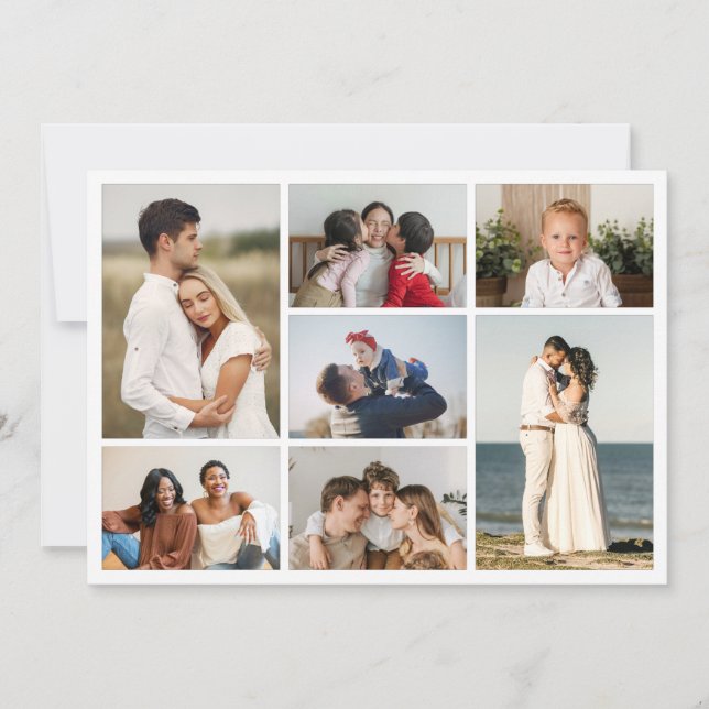 Create Your Own 7 Photo Collage Greeting Card (Front)