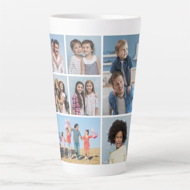  Create Your Own 7 Photo Collage  Latte Mug (Front)