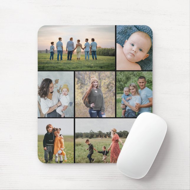 Create Your Own 7 Photo Collage Mouse Pad (With Mouse)