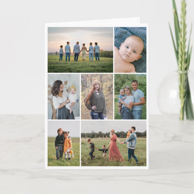Create Your Own 7 Photo Collage Note Card (Front)