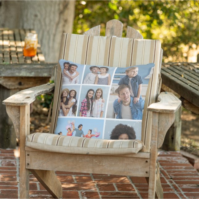  Create Your Own 7 Photo Collage  Outdoor Pillow (Chair)