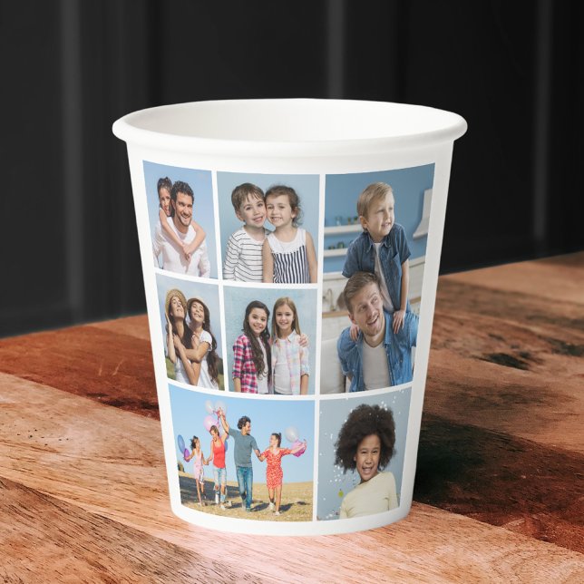 Create Your Own 7 Photo Collage Paper Cups (7 Photo Collage Paper Cups)