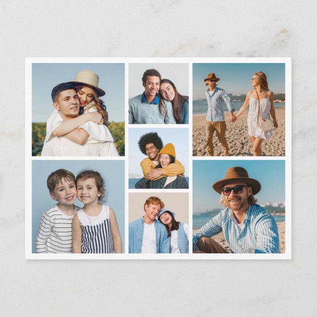 Create Your Own 7 Photo Collage Postcard (Front)