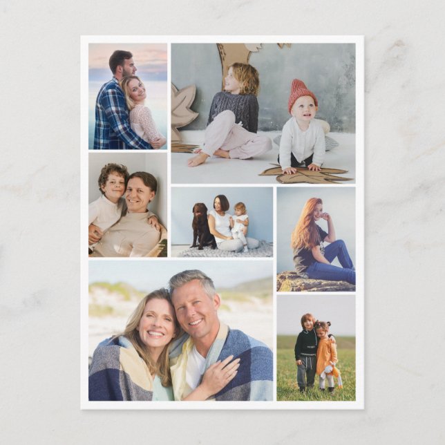 Create Your Own 7 Photo Collage Postcard (Front)