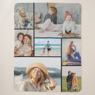 Create Your Own 7 Photo Collage Sherpa Blanket