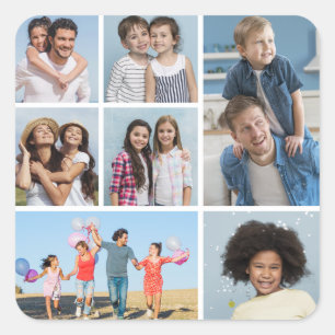 Create Your Own 7 Photo Collage  Square Sticker