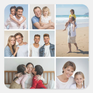  Create Your Own 7 Photo Collage  Square Sticker