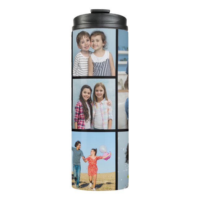 Create Your Own 7 Photo Collage Thermal Tumbler (Front)