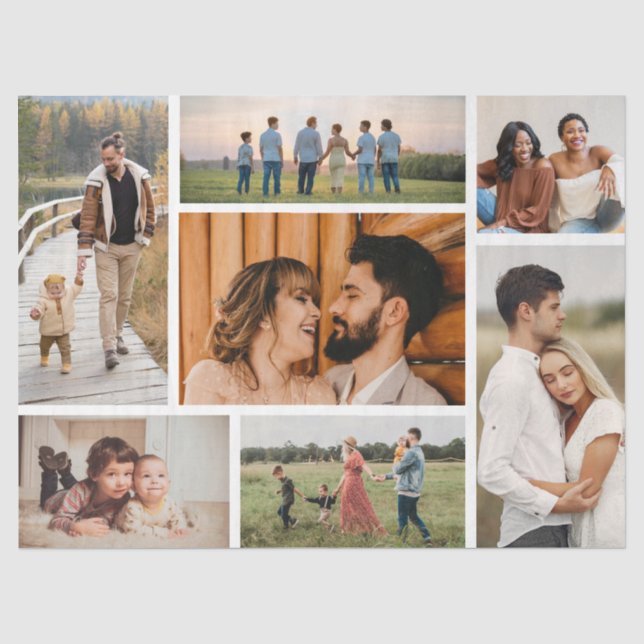 Create Your Own 7 Photo Collage Tissue Paper (Front)