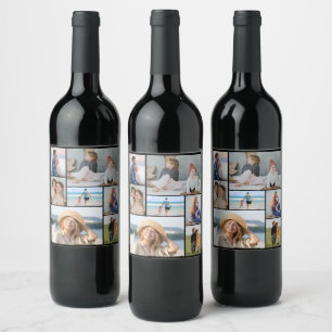 Create Your Own 7 Photo Collage Wine Label