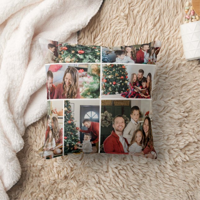 Create Your Own 7 Photo Custom Pic Double Sided Throw Pillow (Blanket)