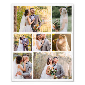 Create Your Own 7 Photo Wedding Collage Print