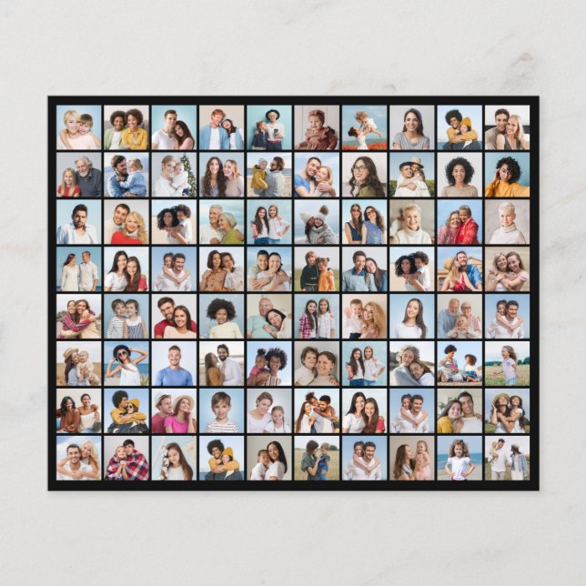 Create Your Own 80 Photo Collage Editable Colour  Flyer (Front)