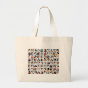 Create Your Own 80 Photo Collage Large Tote Bag
