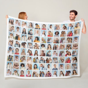 Create Your Own 88 Photo Collage Fleece Blanket