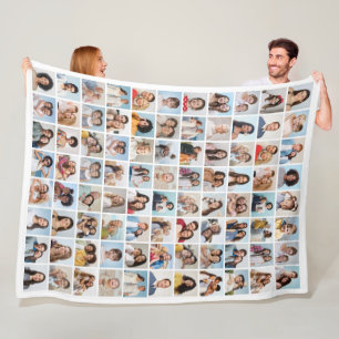 Create Your Own 88 Photo Collage Fleece Blanket