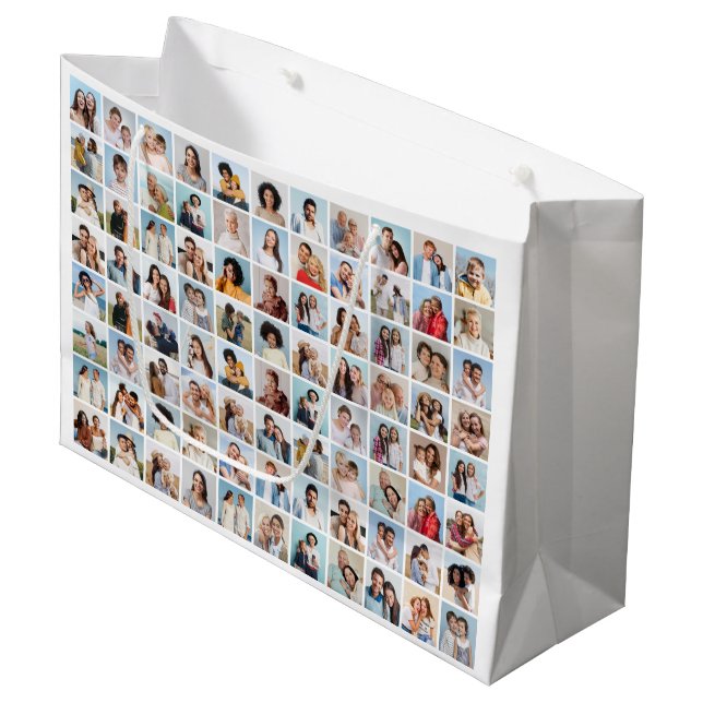 Create Your Own 88 Photo Collage Large Gift Bag (Front Angled)