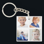 Create Your Own 8 Family Child Photo Collage Keychain<br><div class="desc">Upload your photos and create your own 8-photo,  double-sided custom keychain. Add 4 photos to the front and 4 to the back.  Great gift for parents and grandparents.</div>