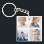 Create Your Own 8 Family Child Photo Collage Keychain<br><div class="desc">Upload your photos and create your own 8-photo,  double-sided custom keychain. Add 4 photos to the front and 4 to the back.  Great gift for parents and grandparents.</div>