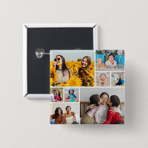 Create Your Own 8 Photo Collage 2 Inch Square Button
