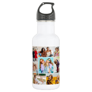 Create Your Own 8 Photo Collage 532 Ml Water Bottle