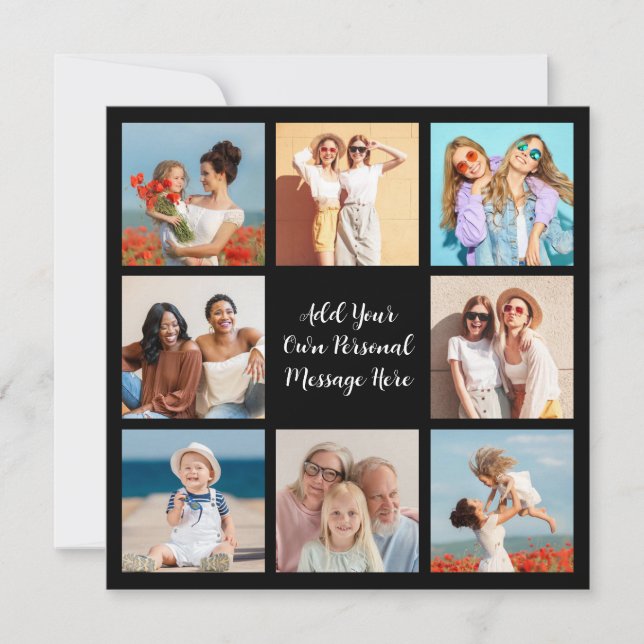 Create Your Own 8 Photo Collage Add Your Greeting Card (Front)