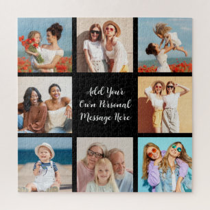 Create Your Own 8 Photo Collage Add Your Greeting Jigsaw Puzzle