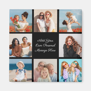 Create Your Own 8 Photo Collage Add Your Greeting Magnet