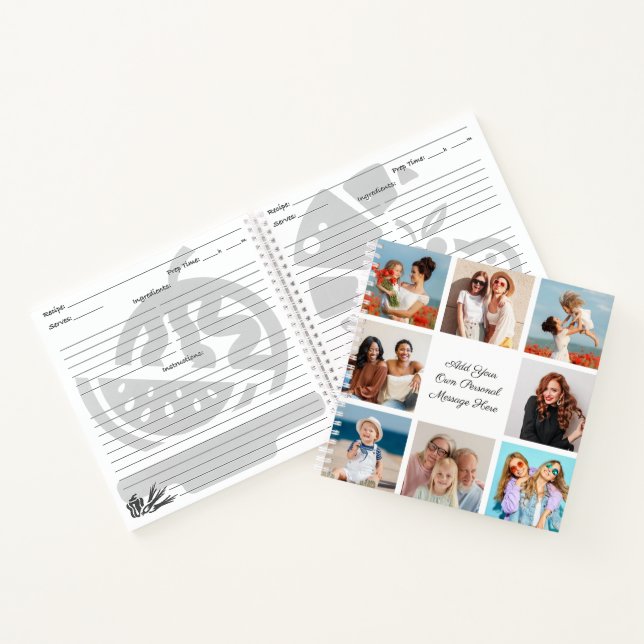 Create Your Own 8 Photo Collage Add Your Greeting Notebook (Inside)
