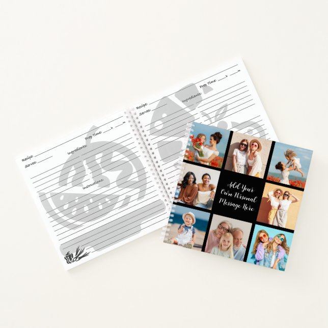 Create Your Own 8 Photo Collage Add Your Greeting Notebook (Inside)
