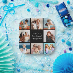 Create Your Own 8 Photo Collage Add Your Greeting Paper Plate