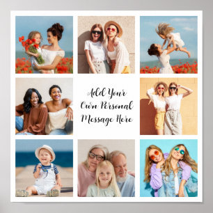Create Your Own 8 Photo Collage Add Your Greeting Poster