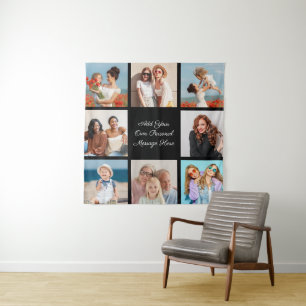 Create Your Own 8 Photo Collage Add Your Greeting Tapestry