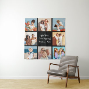 Create Your Own 8 Photo Collage Add Your Greeting Tapestry