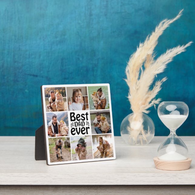 Create Your Own 8 Photo Collage Best Dad Ever Plaque (Insitu)
