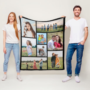 Create Your Own 8 Photo Collage Fleece Blanket
