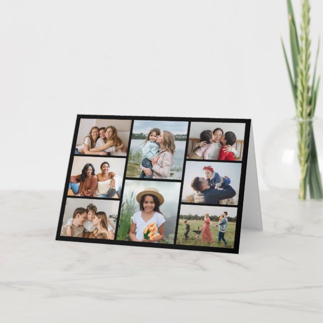 Create Your Own 8 Photo Collage Greeting Card (Front)