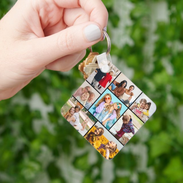 Create Your Own 8 Photo Collage Keychain (Hand)