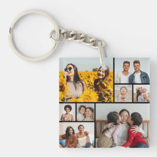 Create Your Own 8 Photo Collage Keychain