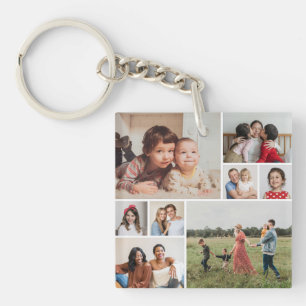 Create Your Own 8 Photo Collage Keychain