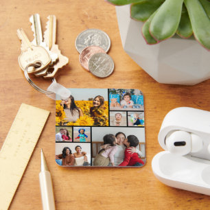 Create Your Own 8 Photo Collage Keychain