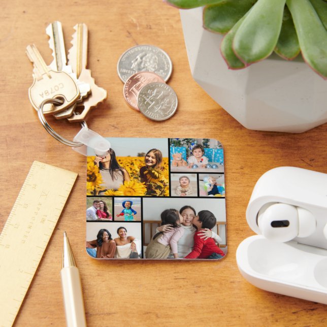Create Your Own 8 Photo Collage Keychain (Desk)