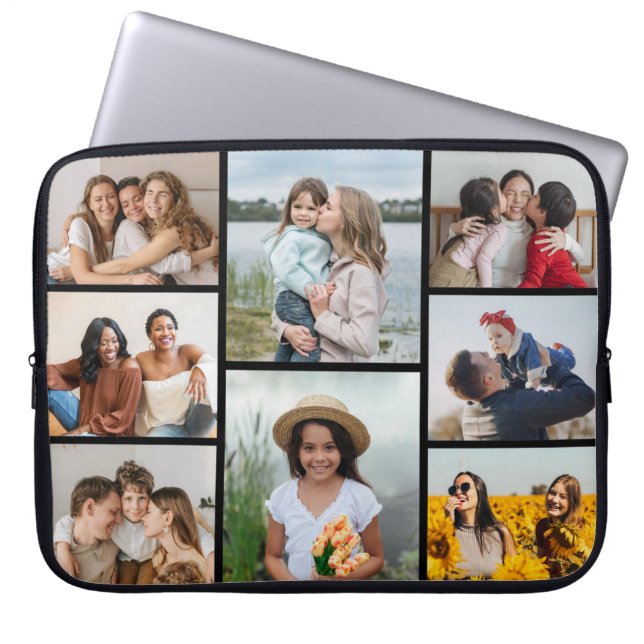 Create Your Own 8 Photo Collage Laptop Sleeve (Front)