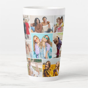 Create Your Own 8 Photo Collage Latte Mug