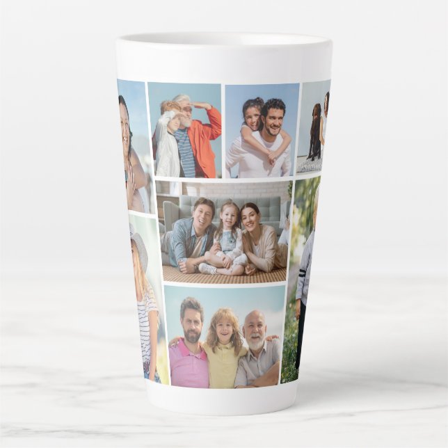 Create Your Own 8 Photo Collage  Latte Mug (Front)
