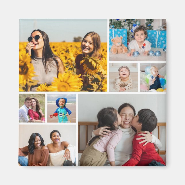 Create Your Own 8 Photo Collage Magnet (Front)