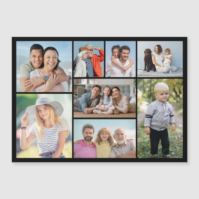 Create Your Own 8 Photo Collage Magnetic Card (Front)