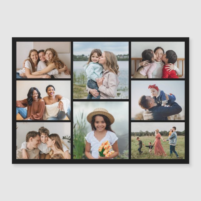 Create Your Own 8 Photo Collage Magnetic Card (Front)